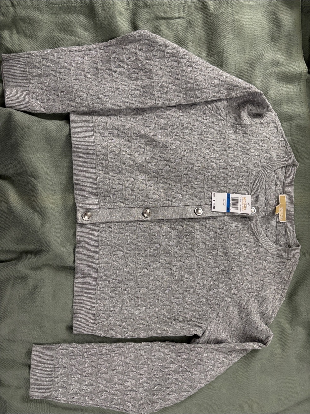 MICHAEL Michael Kors Silver Metallic Crewneck Sweater